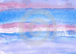 Watercolor vector drawing of abstract colorful background from delicate pink and blue paints