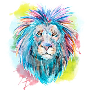 Watercolor vector lion