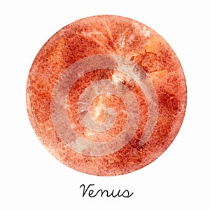 Watercolor Venus planet vector illustration