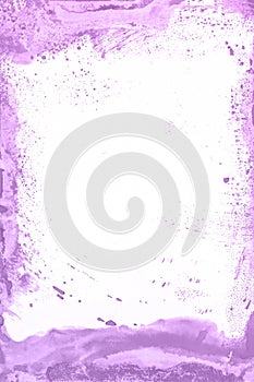 Watercolor violet paint background. Art magic hand drawn.