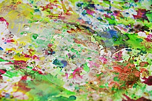 Watercolor vivd waxy splashes, abstract creative background