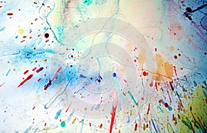 Watercolor vivid splashes and abstract background