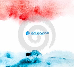 Watercolor, watercolor texture effect and blue watercolor effect background.