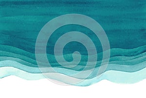 Akvarel akvarel oceán more modrý zelený abstraktní 