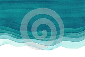 Watercolor watercolour ocean sea blue green abstract background