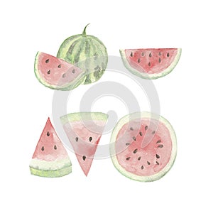 watercolor watermelon set for design