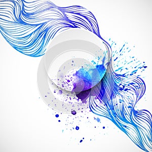 Watercolor wave background. Vector illustration