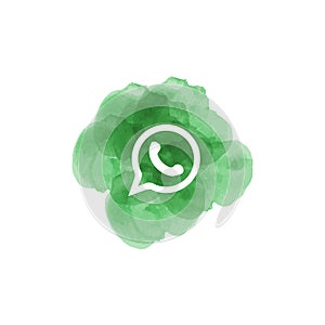 Watercolor Whatsapp messenger logo icon