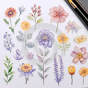 A watercolor that is whimsically inspired by both flowers and nature