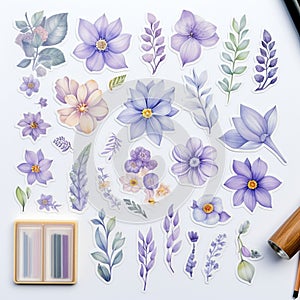 A watercolor that is whimsically inspired by both flowers and nature