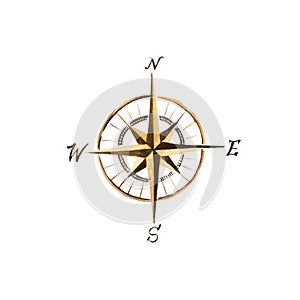 watercolor wind rose, navigation compass rose with cardinal direction, vintage brown, naval symbol, captain, sailor and