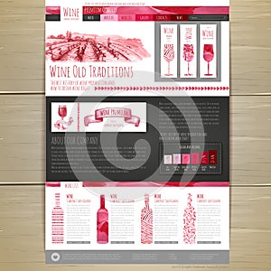 Watercolor Wine concept design. Wed site design