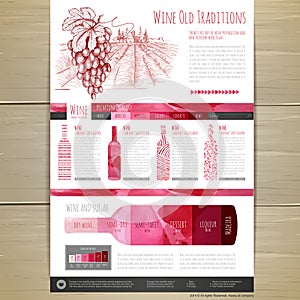 Watercolor Wine concept design. Wed site design photo