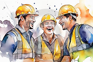 Watercolor Workers at Rest