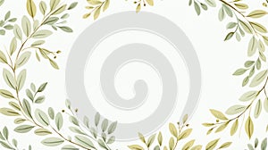 Watercolor wreath of olive branches. Hand drawn vector illustration. Generative AI