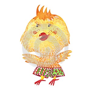 Watercolor yellow chick