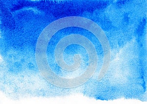 Watercolour. Blue watercolor background for textures and backgrounds.