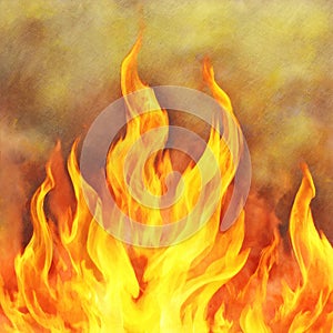 Watercolour flames background