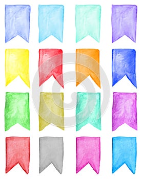 Watercolour illustration of flags