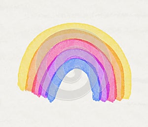 Watercolour Rainbow with grunge background having yellow, orange, red, purple and blue colour