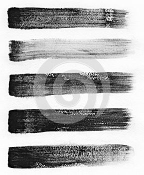 Watercolour. Set of abstract black watercolor stroke backgrounds.