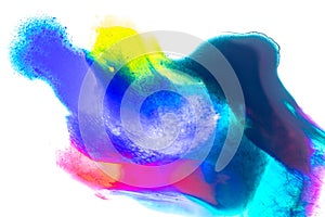 Watercolour texture. Abstract colourful watercolor paint pattern isolated on white water background. Splash ink stain