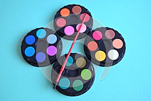 Watercolours on the table