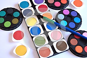 Watercolours on the table