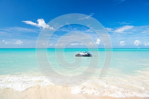 Watercraft on clear sea water in st johns, antigua