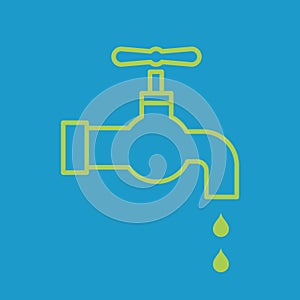 Waterdrippingfromtap. Vector illustration decorative design