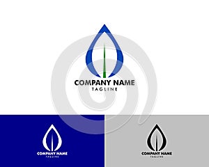 Waterdrop leaf logo icon design template element