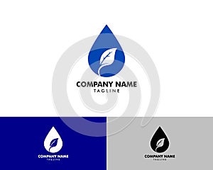 Waterdrop leaf logo icon design template element