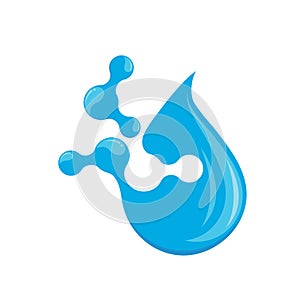 Waterdrop molecule technology icon vector concept design template