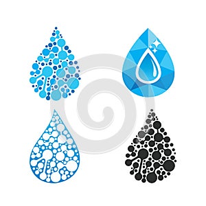 waterdrop molecule technology icon vector concept design template