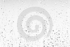 Waterdrops background on a window White texture of rain