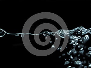 Waterdrops bubbles on a dark background