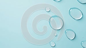 waterdrops on clean blue background AI generated