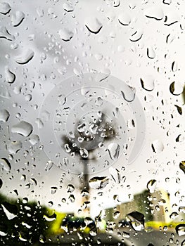 Waterdrops on a glass detail