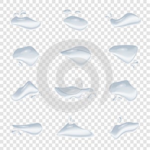 A waterdrops vector isolated on transparency background, Glass bubble drop condensation surface, element design clean crystal drop