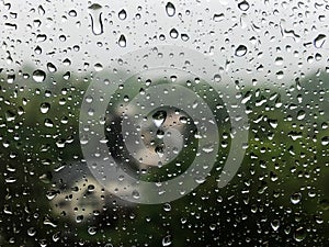 Waterdrops on a window.