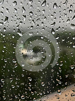 Waterdrops on a window.