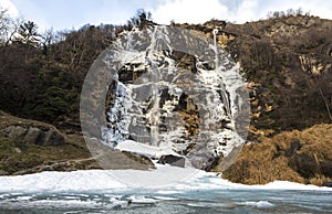 Waterfall Acquafraggia also Acqua Fraggia in province of Sondrio in Lombardy, north Italy