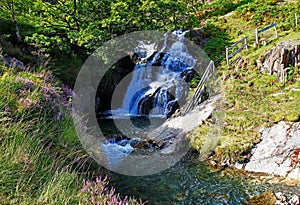 Waterfall on Afon Cwm Llan Mountain Stream, Snowdon