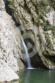Waterfall in the Agur gorge near Sochi, Russia