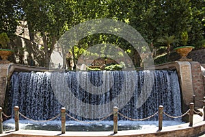 Waterfall of Ain Asserdoun from where water gushes from the freshwater spring and is the source of the city of Beni Mellal.