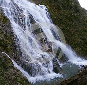 The waterfall of Aitzondo is located in the Natural Park of PeÃ±as de Aia or Aiako Harriak next to the