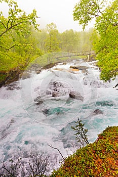 Waterfall along the Aurlandsfjellet Norway