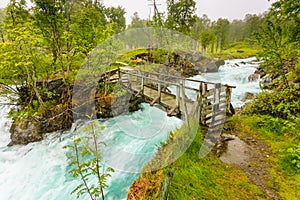 Waterfall along the Aurlandsfjellet Norway