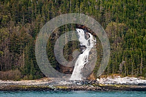 A waterfall along the Inside Passage, Alaska