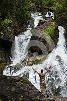 Waterfall in Altai Mountains